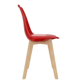 Chaises de salle à manger 2 pcs Rouge Plastique