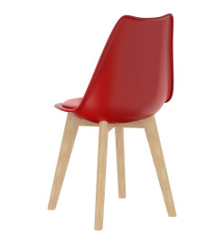 Chaises de salle à manger 2 pcs Rouge Plastique