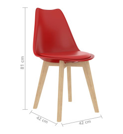 Chaises de salle à manger 2 pcs Rouge Plastique