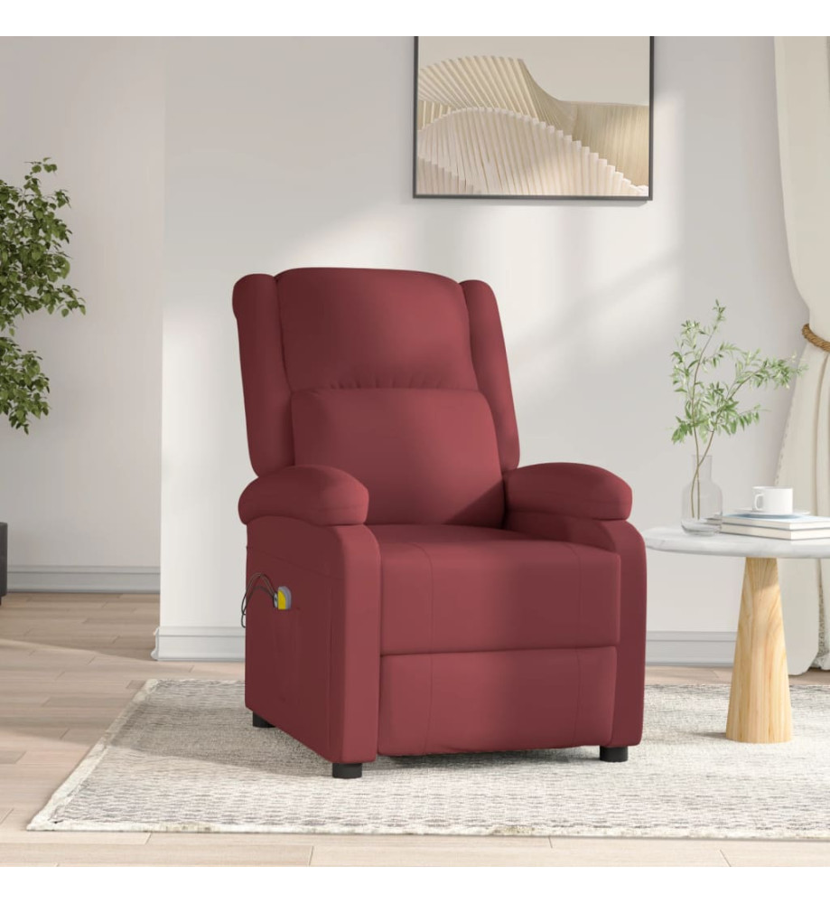 Fauteuil de massage électrique Rouge bordeaux Similicuir