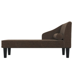 Chaise longue avec traversin marron foncé tissu