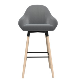 Tabourets de bar lot de 2 gris clair tissu