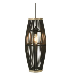 Lampe suspendue Noir Osier 40 W 25x62 cm Ovale E27