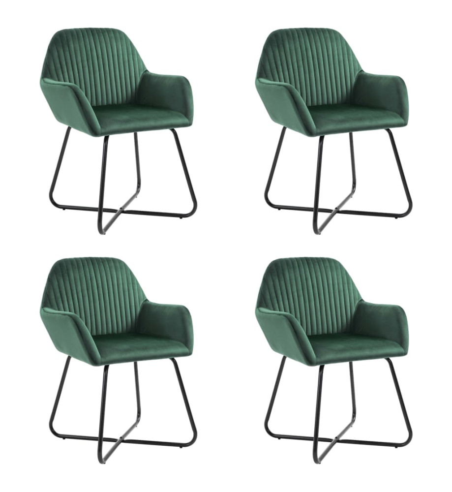 Chaises à manger lot de 4 vert velours