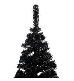 Sapin de Noël artificiel pré-éclairé et support noir 240 cm PVC