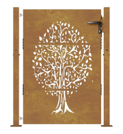 Portail de jardin 105x130 cm acier corten conception de l'arbre