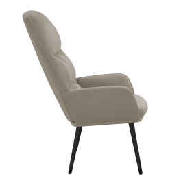 Chaise de relaxation Gris clair Velours