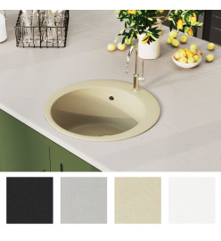 Évier de cuisine Granit Seul lavabo Rond Beige