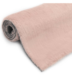 Tapis 120x160 cm Fausse fourrure de lapin Vieux rose