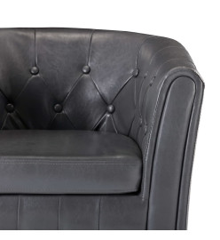 Fauteuil avec repose-pied Gris Similicuir