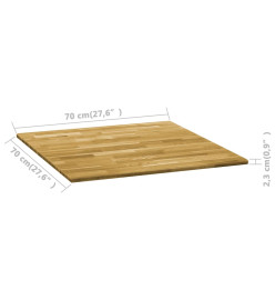 Dessus de table Bois de chêne massif Carré 23 mm 70x70 cm