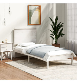 Cadre de lit Blanc Bois de pin massif 90x200 cm