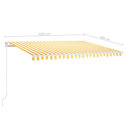 Auvent rétractable automatique 450x300 cm Jaune et blanc