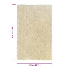 Tapis shaggy à poils hauts Beige 200x290 cm 50 mm