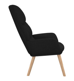 Chaise de relaxation Noir Tissu