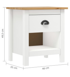Table de chevet Hill 46x35x49,5 cm Bois de pin solide