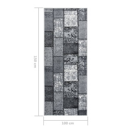 Tapis BCF Gris avec motif de blocs 100x150 cm