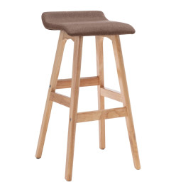 Tabourets de bar lot de 2 taupe tissu