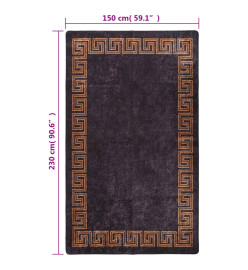 Tapis lavable noir et doré 150x230 cm antidérapant