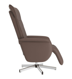 Fauteuil inclinable de massage repose-pieds marron similicuir