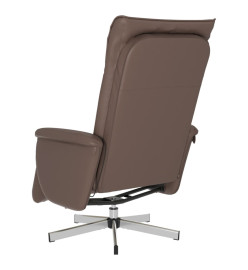 Fauteuil inclinable de massage repose-pieds marron similicuir