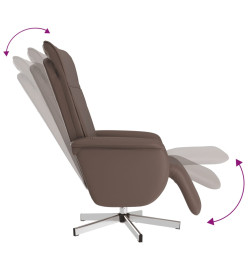 Fauteuil inclinable de massage repose-pieds marron similicuir