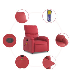 Fauteuil de massage inclinable rouge similicuir