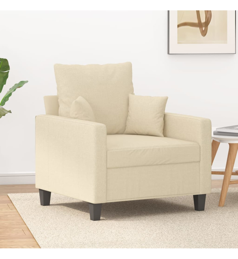 Fauteuil Crème 60 cm Tissu