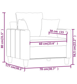 Fauteuil Crème 60 cm Tissu