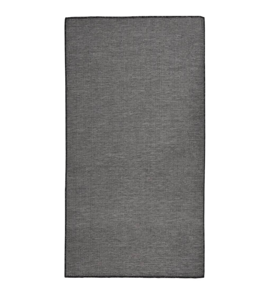 Tapis à tissage plat d'extérieur 80x150 cm Gris