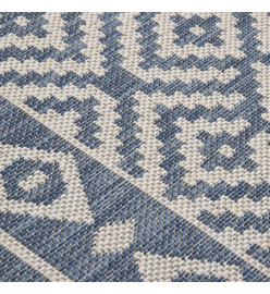 Tapis à tissage plat d'extérieur 200x280 cm Rayures bleues