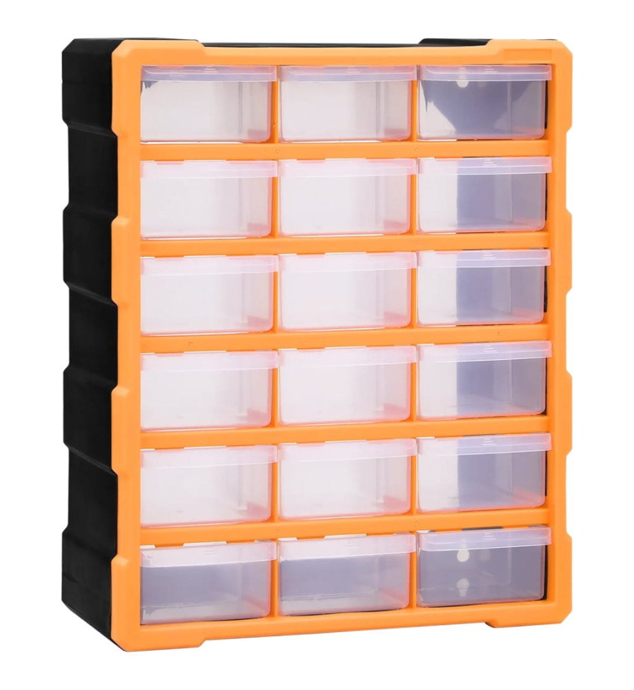 Organisateur multi-tiroirs avec 18 tiroirs centraux 38x16x47 cm