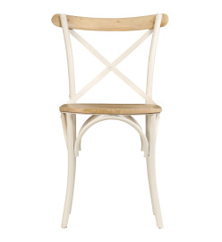 Chaises à dossier croisé lot de 6 blanc bois de manguier massif