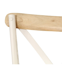 Chaises à dossier croisé lot de 6 blanc bois de manguier massif