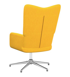 Chaise de relaxation avec tabouret Jaune moutarde Tissu