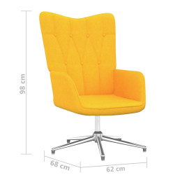 Chaise de relaxation avec tabouret Jaune moutarde Tissu