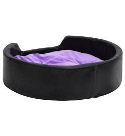 Lit pour chiens Noir et violet 69x59x19cm Peluche et similicuir