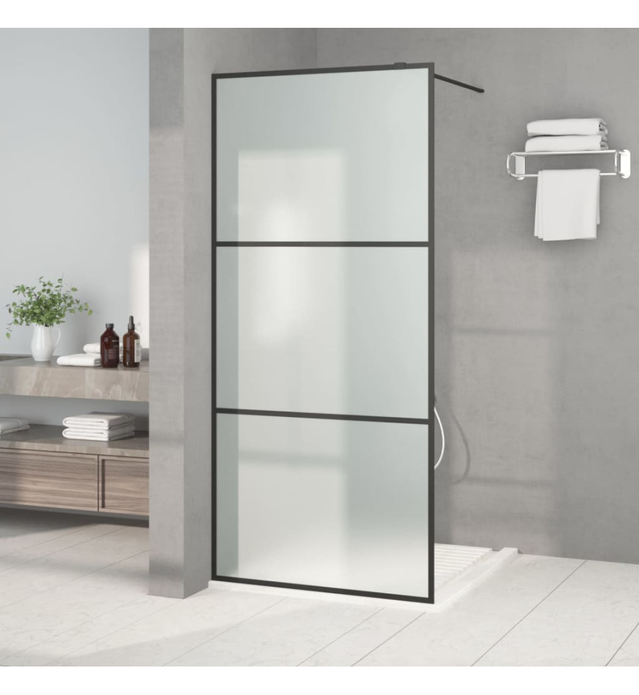 Paroi de douche Noir 90x195 cm Verre ESG dépoli