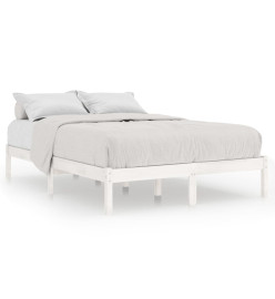 Cadre de lit Blanc Bois de pin massif 160x200 cm