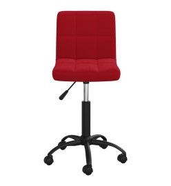 Chaise pivotante de bureau Rouge bordeaux Velours