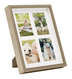 Cadres photo 3D 3pcs Bois foncé 28x35cm pour photos 4x(10x15cm)