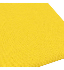 Panneaux muraux 12 pcs Jaune clair 30x30 cm Tissu 1,08 m²