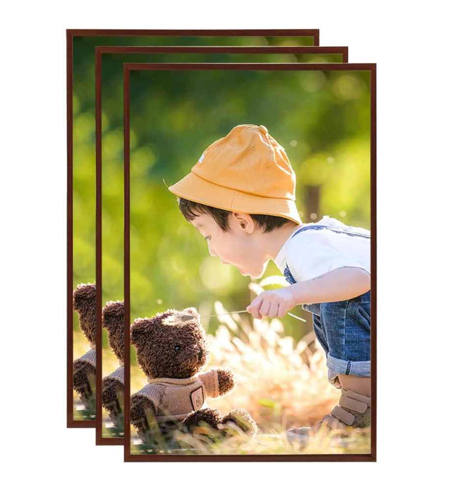 Collage de cadres photo 3 pcs de table Bronze 10x15 cm MDF