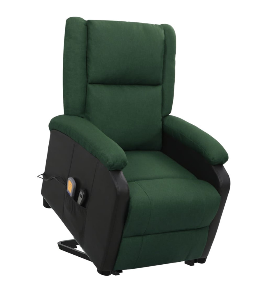 Fauteuil de massage Vert foncé Tissu