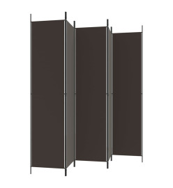Cloison de séparation 5 panneaux Marron 250x220 cm Tissu