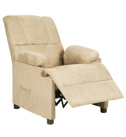 Fauteuil inclinable Crème Similicuir daim