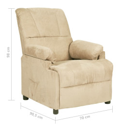 Fauteuil inclinable Crème Similicuir daim