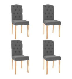 Chaises à manger lot de 4 gris foncé tissu