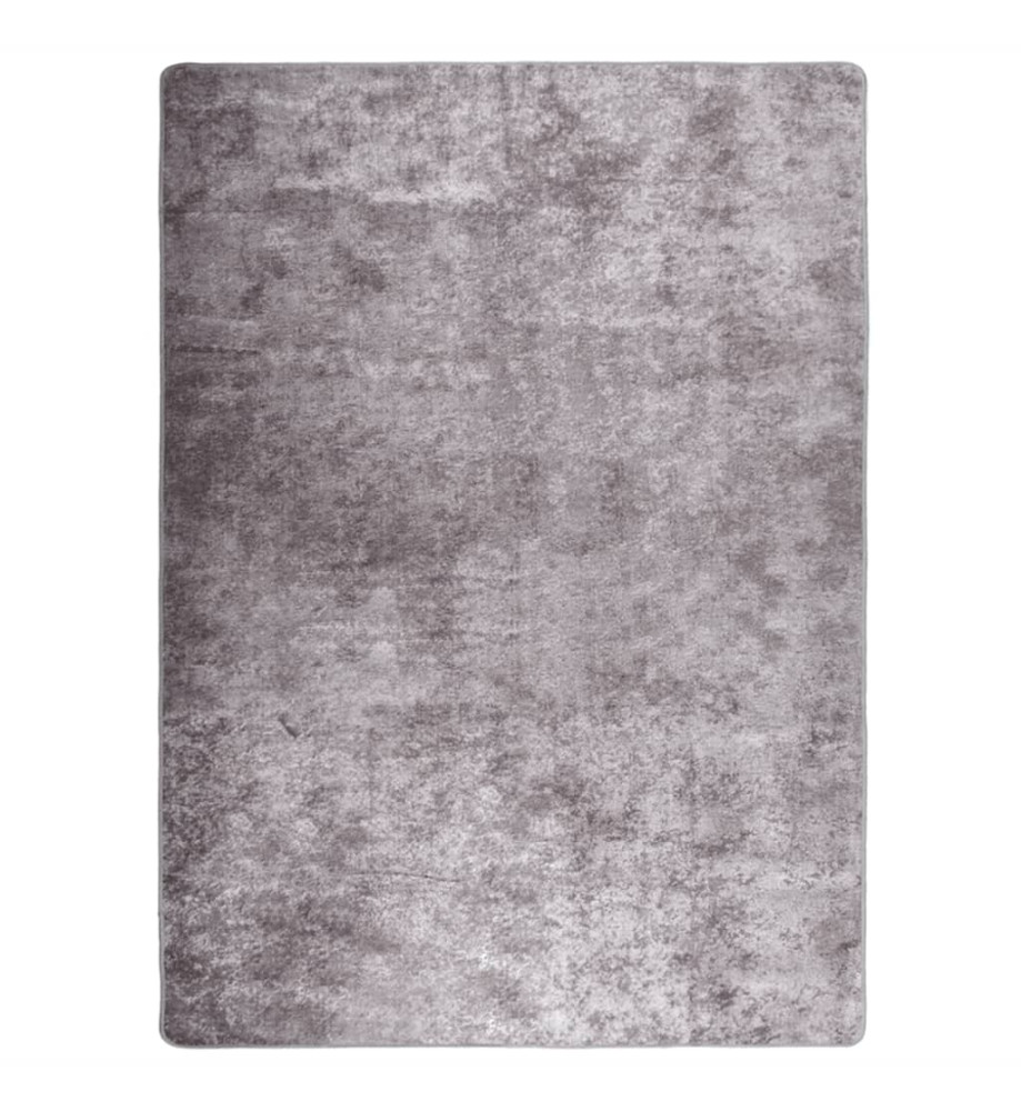 Tapis lavable gris 120x170 cm antidérapant