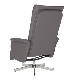 Fauteuil inclinable avec repose-pieds gris similicuir